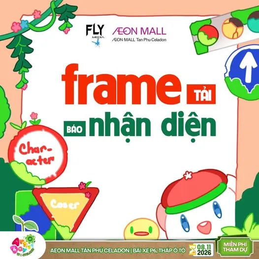 Frame nhận diện Artist Day 21 với các biển hiệu Character, Coser và chú mèo đội mũ đỏ